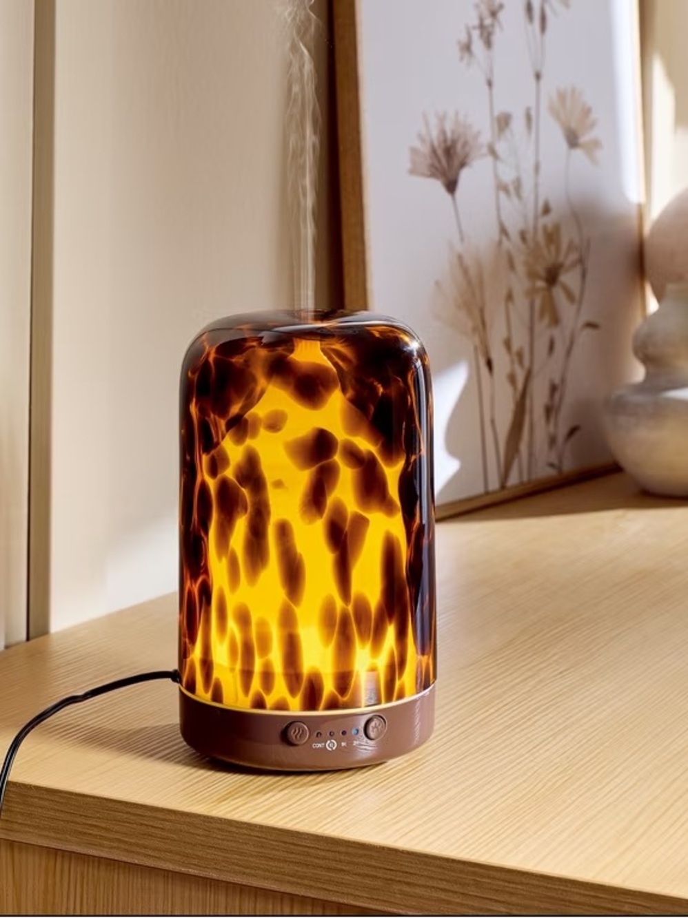 BETTER HOMES & GARDENS NWT Artglass Ultrasonic Diffuser, Cool Mist, Tortoise
